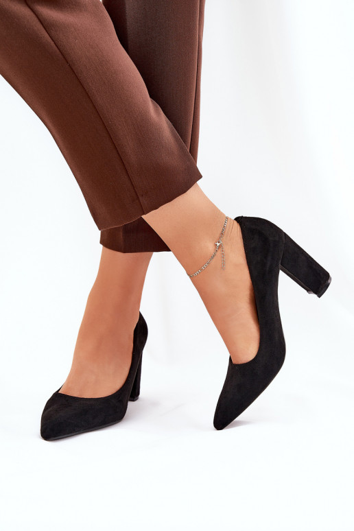 scarpe in ecopelle scamosciata con tacchi neri Ellinoria