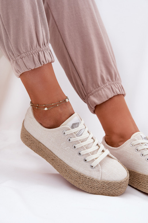 scarpe casual con piattaforma Lee Cooper LCIN-25-02-3284 avorio