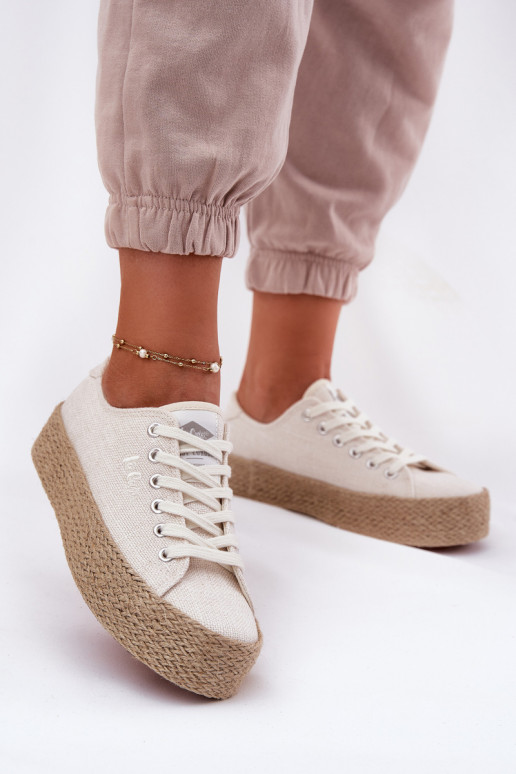 scarpe casual con piattaforma Lee Cooper LCIN-25-02-3284 avorio