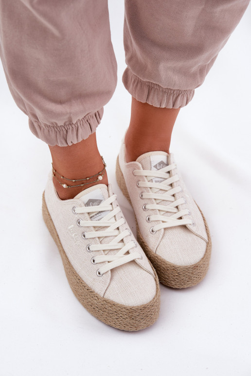 scarpe casual con piattaforma Lee Cooper LCIN-25-02-3284 avorio