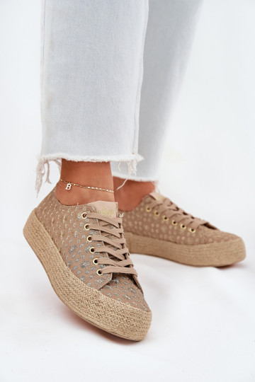 scarpe casual con motivo e piattaforma kaki Lee Cooper LCIN-25-08-3646L