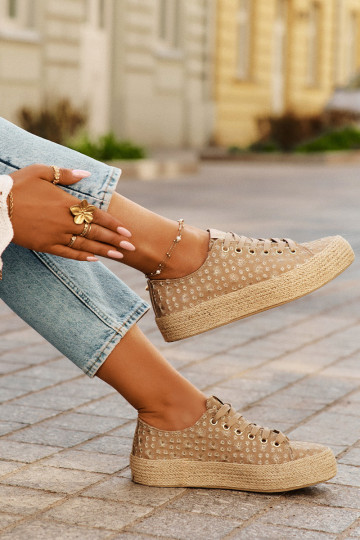 scarpe casual con motivo e piattaforma kaki Lee Cooper LCIN-25-08-3646L 2