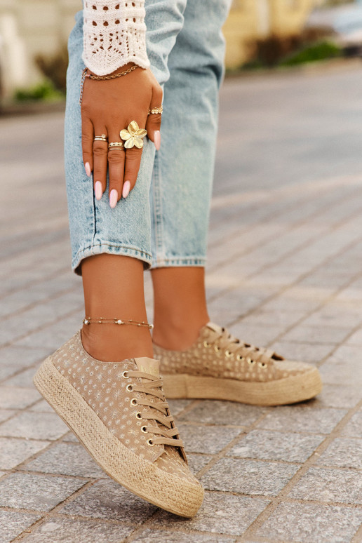 scarpe casual con motivo e piattaforma kaki Lee Cooper LCIN-25-08-3646L