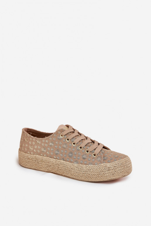 scarpe casual con motivo e piattaforma kaki Lee Cooper LCIN-25-08-3646L