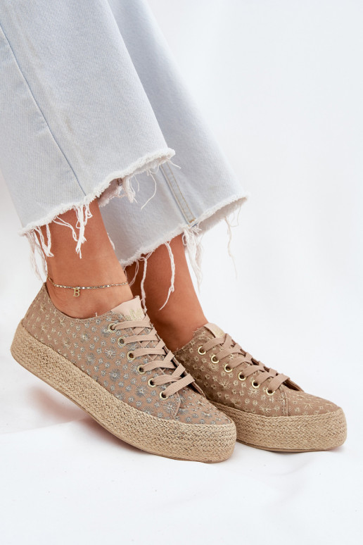 scarpe casual con motivo e piattaforma kaki Lee Cooper LCIN-25-08-3646L