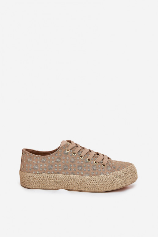 scarpe casual con motivo e piattaforma kaki Lee Cooper LCIN-25-08-3646L