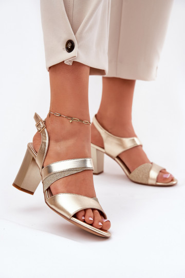 sandali con tacco alto da donna oro Sergio Leone SK866 2