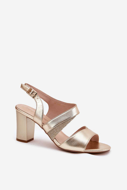 sandali con tacco alto da donna oro Sergio Leone SK866