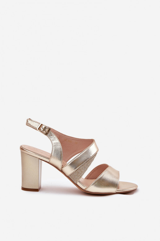 sandali con tacco alto da donna oro Sergio Leone SK866