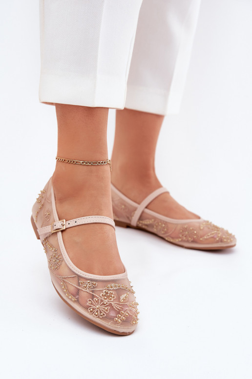Ballerine in rete con ricami e decorazioni in sabbia Tillilora