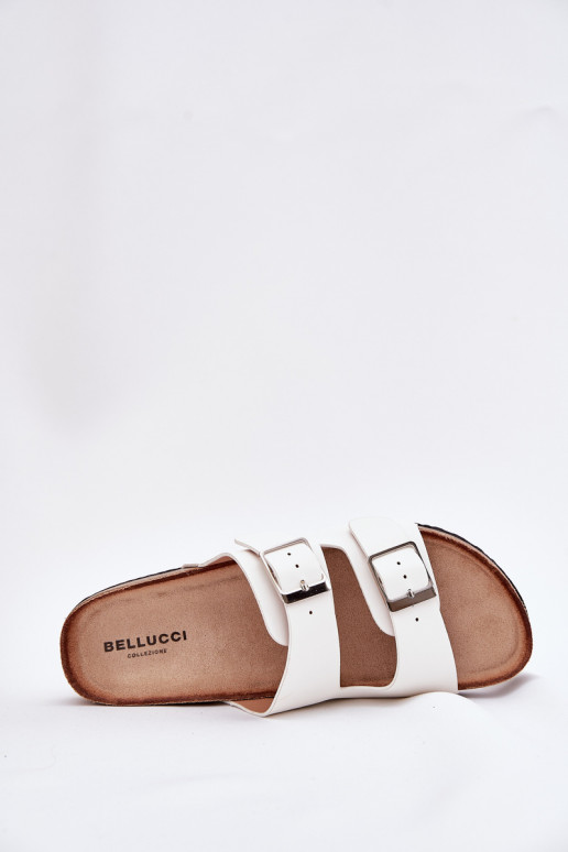 Ciabatte con piattaforma da donna con fibbie bianche Evisolla