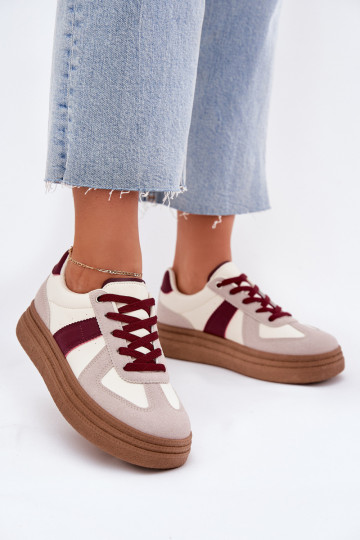 Sneakers da donna con piattaforma in bordeaux Dovina