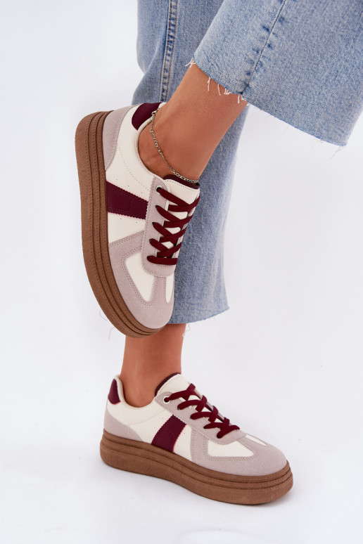 Sneakers da donna con piattaforma in bordeaux Dovina