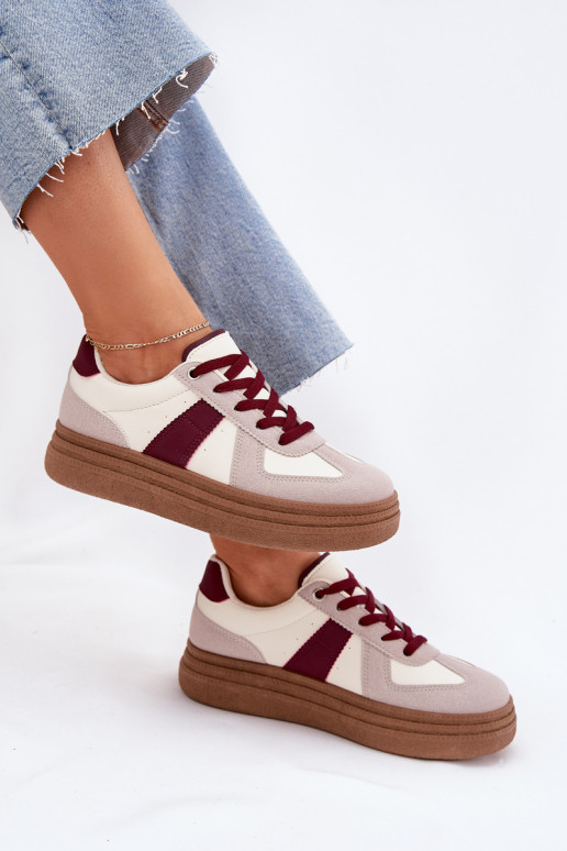 Sneakers da donna con piattaforma in bordeaux Dovina