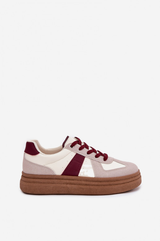 Sneakers da donna con piattaforma in bordeaux Dovina