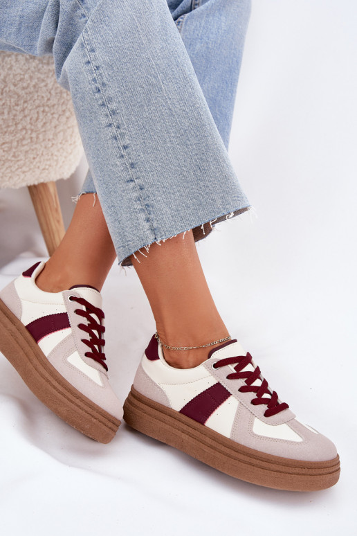 Sneakers da donna con piattaforma in bordeaux Dovina
