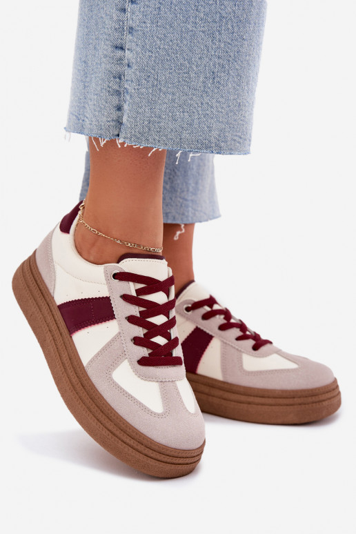 Sneakers da donna con piattaforma in bordeaux Dovina