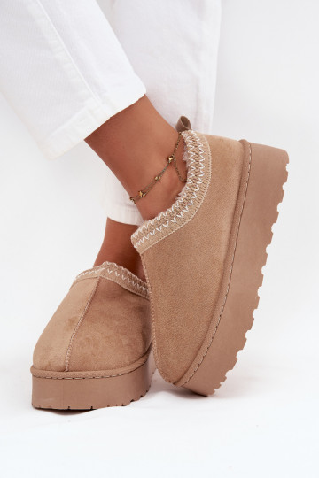 Stivali da neve Donne basseHaftem con una piattaforma beige Taliah