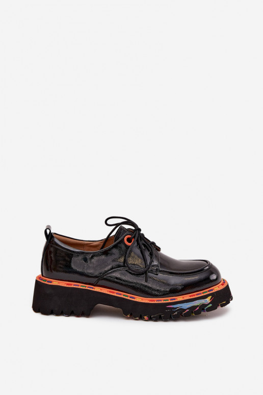 Scarpe in pelle nere con effetto verniciato Artiker 57C0176