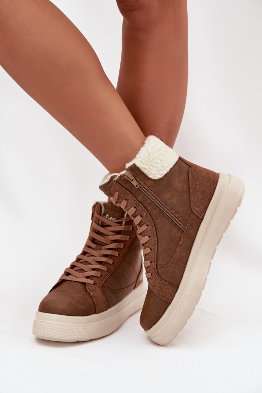 Stivali invernali marroni da donna con isolamento Lee Cooper LCJ-25-01-3735
