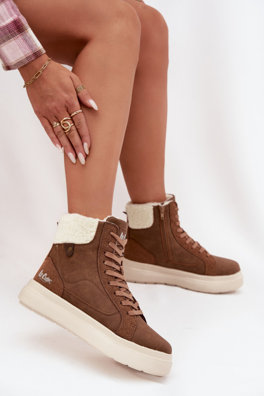 Stivali invernali marroni da donna con isolamento Lee Cooper LCJ-25-01-3735