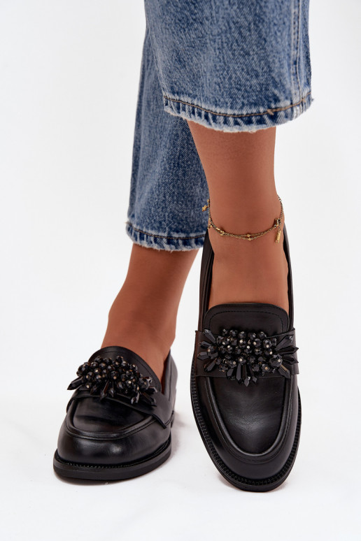 scarpe mocassini da donna con ornamenti colore nero Murelle