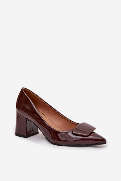 con effetto vernice Scarpe con i tacchi con ornamenti CzekoladoAe Isoline