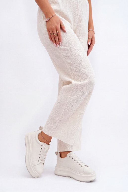 Sneakers bianche da donna con plateau GOE SS2N4021