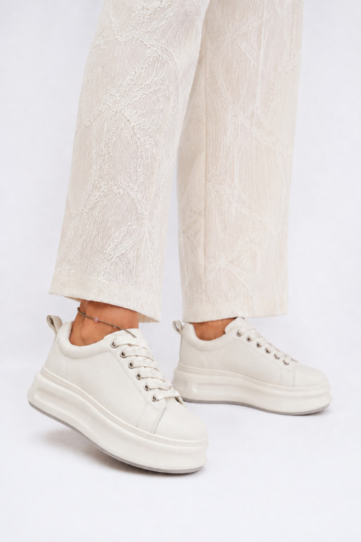 Sneakers bianche da donna con plateau GOE SS2N4021