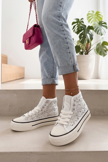 Sneakers Aperti Argento Sopra la Caviglia Piper 2
