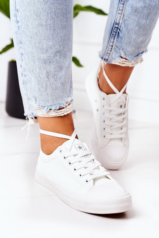 Sneakers in pelle da donna bianche Mega