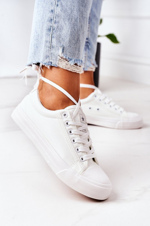 Sneakers in pelle da donna bianche Mega