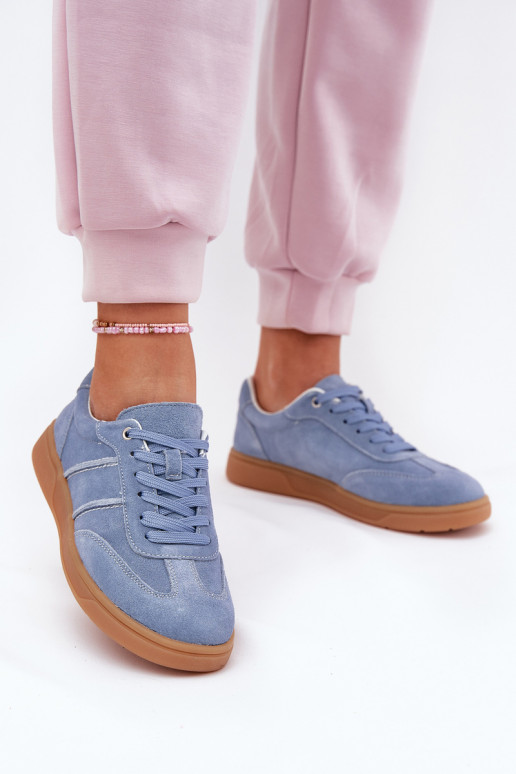 Sneakers da donna blu in suede Paliana