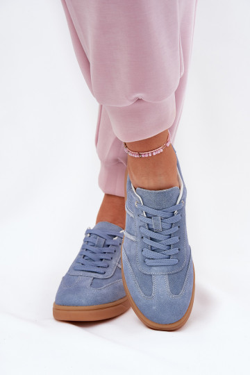 Sneakers da donna blu in suede Paliana 2