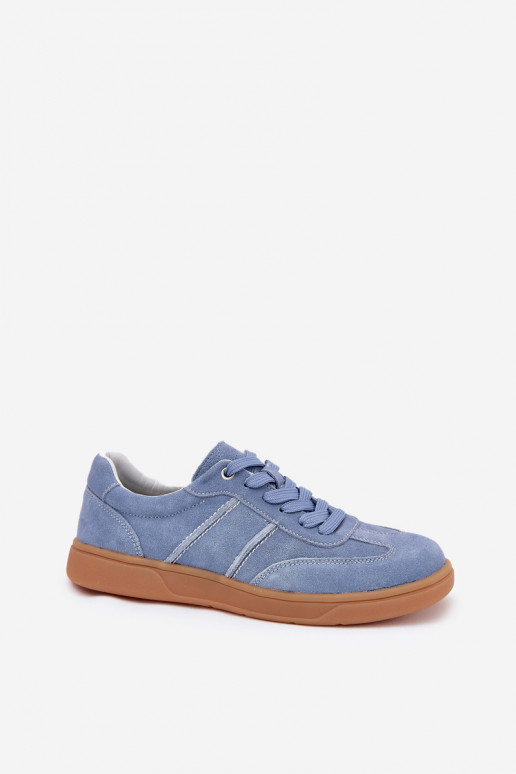 Sneakers da donna blu in suede Paliana