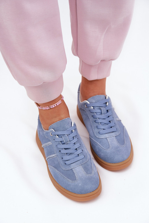 Sneakers da donna blu in suede Paliana