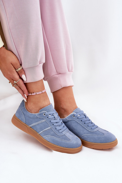Sneakers da donna blu in suede Paliana