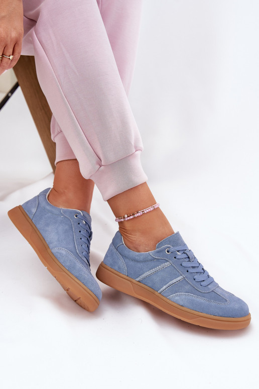 Sneakers da donna blu in suede Paliana