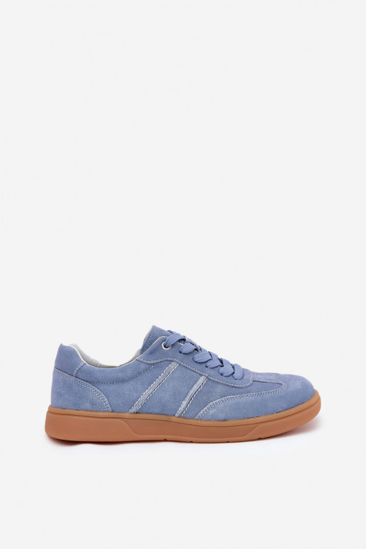 Sneakers da donna blu in suede Paliana