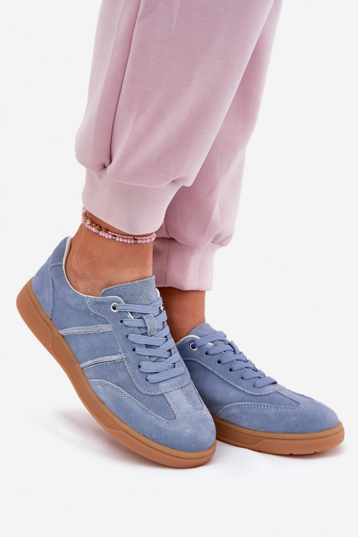 Sneakers da donna blu in suede Paliana