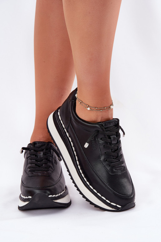 Sneakers da donna nere in pelle con piattaforma Big Star RR274A335