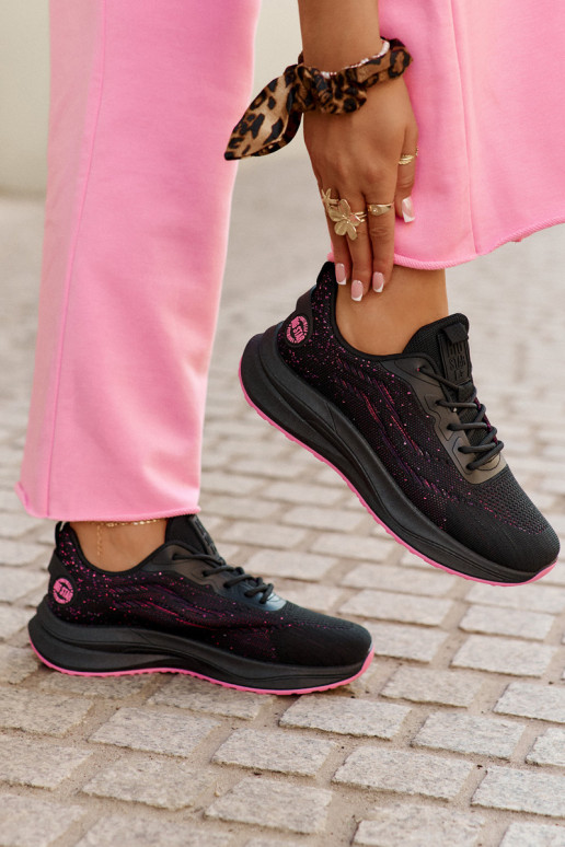 Scarpe sportive da donna nere con piattaforma Big Star RR274523 HI-POLY SYSTEM