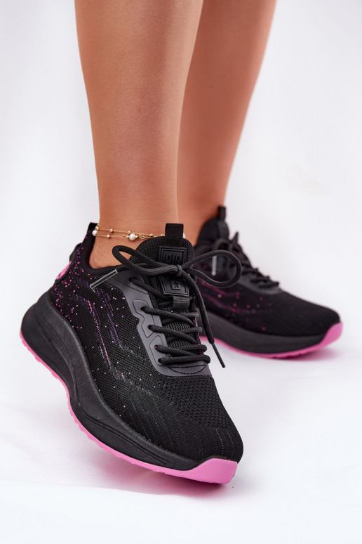 Scarpe sportive da donna nere con piattaforma Big Star RR274523 HI-POLY SYSTEM