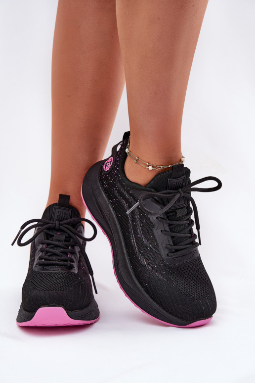 Scarpe sportive da donna nere con piattaforma Big Star RR274523 HI-POLY SYSTEM