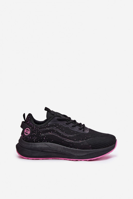 Scarpe sportive da donna nere con piattaforma Big Star RR274523 HI-POLY SYSTEM