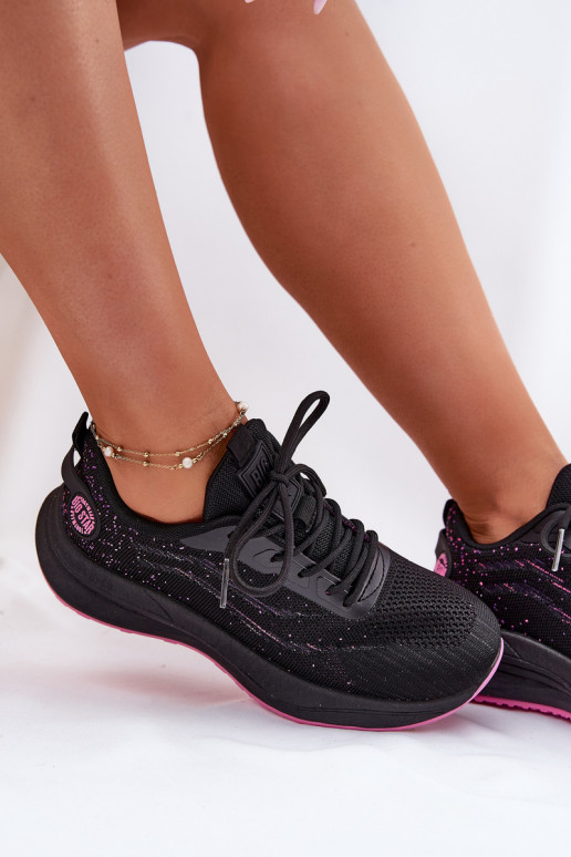 Scarpe sportive da donna nere con piattaforma Big Star RR274523 HI-POLY SYSTEM