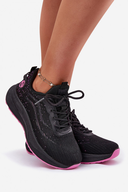 Scarpe sportive da donna nere con piattaforma Big Star RR274523 HI-POLY SYSTEM