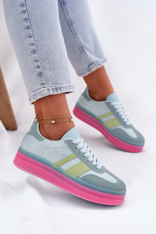 Sneakers blu con piattaforma Ovivene