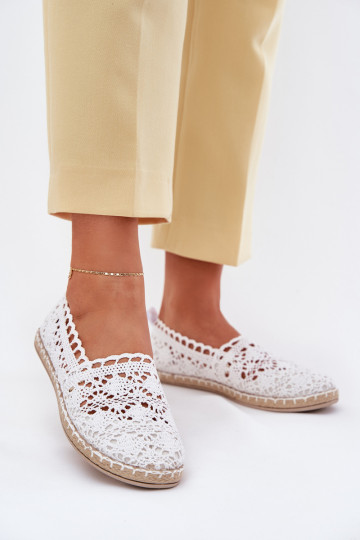 Espadrillas bianche da donna in pizzo Adelira