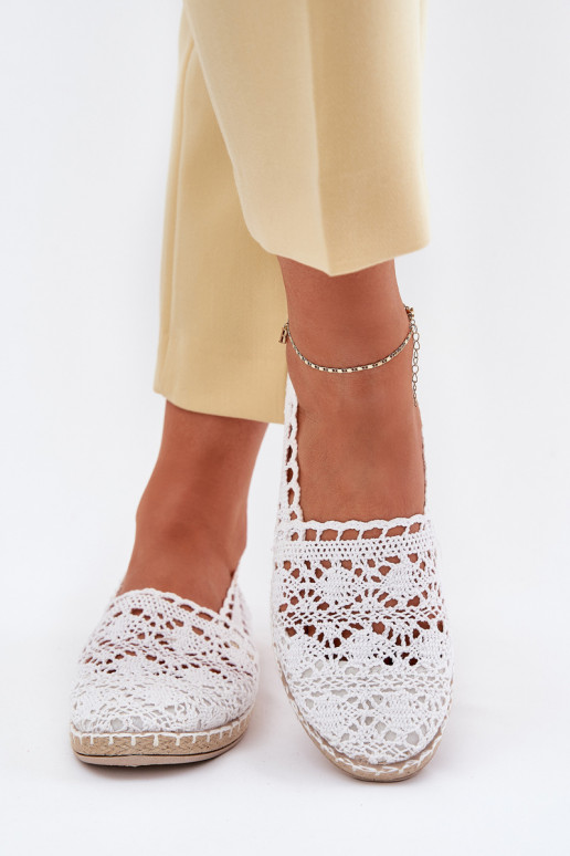 Espadrillas bianche da donna in pizzo Adelira